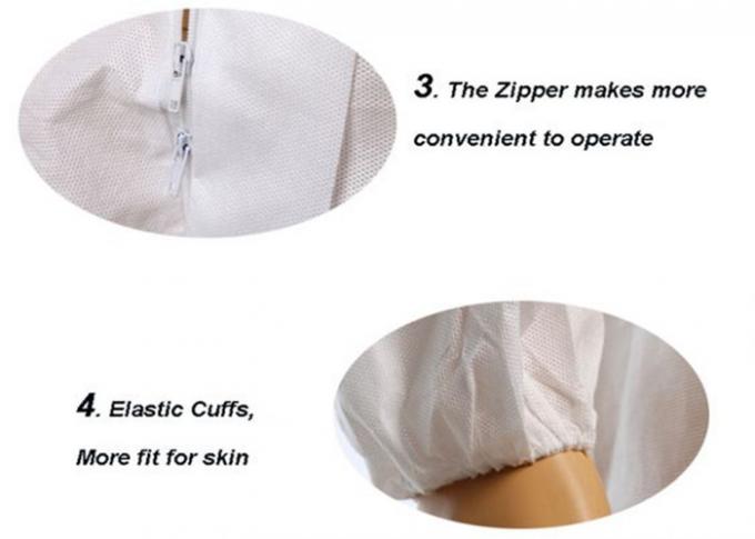 Repulsivo disponible no irritante de la sangre del traje de la bata con el cierre frontal