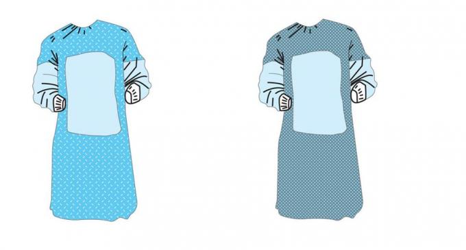 El vestido quirúrgico disponible resistente flúido para el virus contaminó áreas
