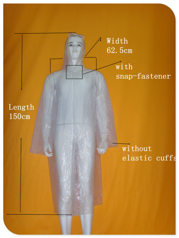 Capa de lluvia plÃ¡stica industrial disponible 2017 para el hombre