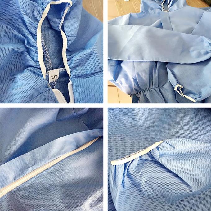 Bata protectora disponible resistente flúida, traje encapuchado no tejido del recinto limpio