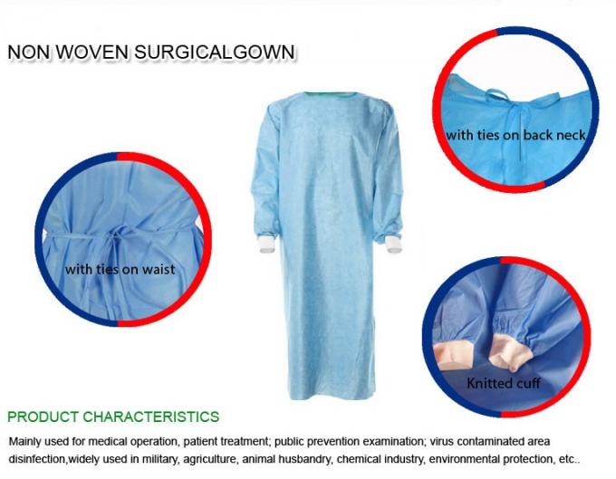 Vestido quirúrgico disponible no tejido para la operación médica/el tratamiento paciente