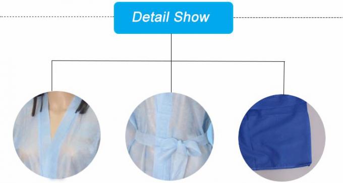 Vestido disponible no tejido del aislamiento, batas protectoras disponibles higiénicas