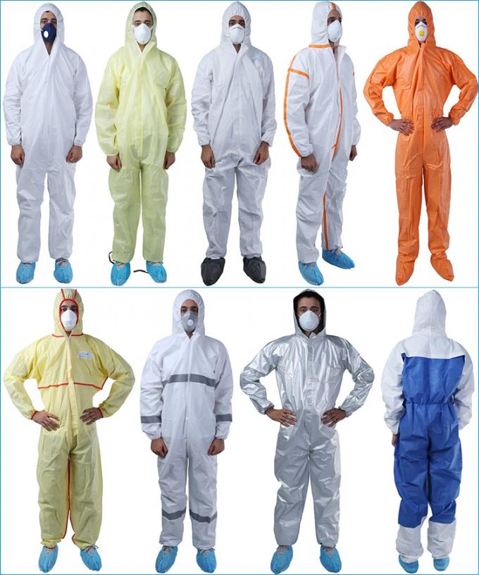 Impermeabilice el tipo microporoso resistente quÃ­mico bata disponible de la ropa protectora de la seguridad de 5&6