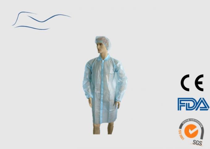 El laboratorio disponible impermeable cubre color azul claro con la muñeca elástico