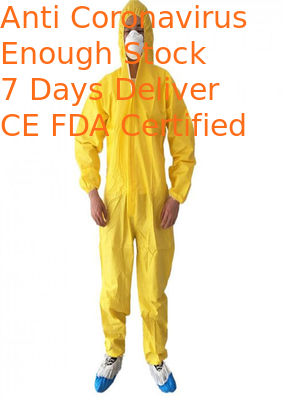 Waterproof Disposable Protective Coverall Chemical Resistant For Medical Laboratory