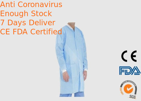 Comfortable Disposable Visitor Coats Water Repellent For Hospital / Clinic