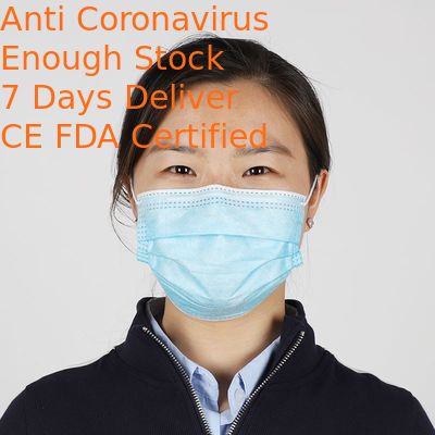 Fliud Resistant Disposable Face Mask Full Length Pvc Concealed Nose Piece