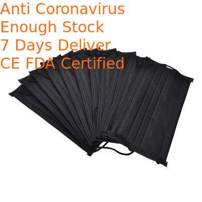 Reliable Disposable Black Surgical Mask , Black Earloop Mask For Building Site