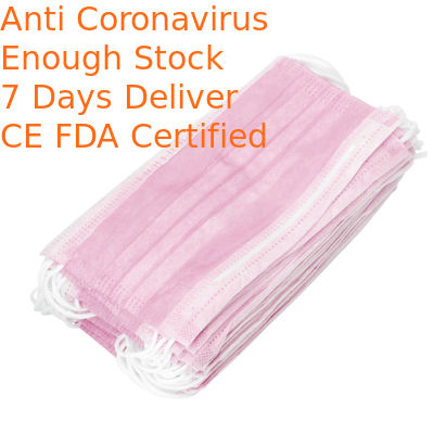 Fluid Resistant Pink Disposable Mask , Custom Surgical Mask Windproof Keep Warm